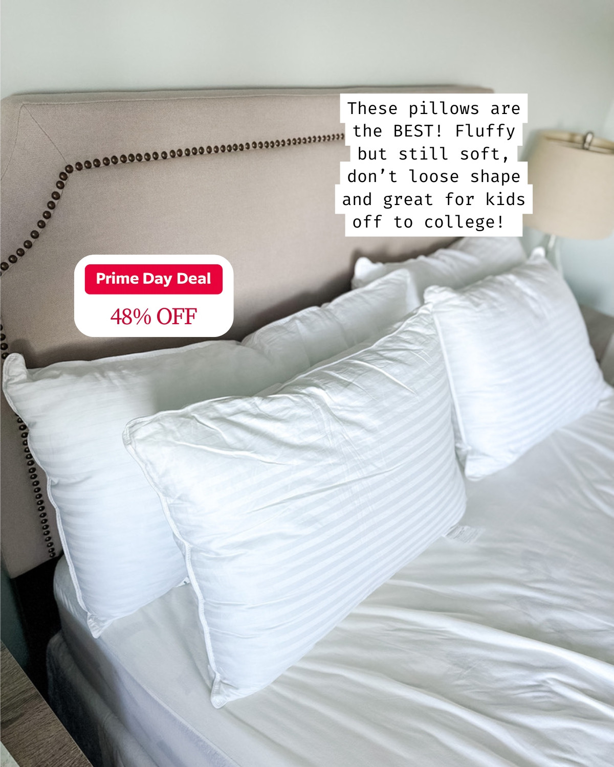 These Beckham Hotel pillows are the BEST! Fluffy but still soft, they don't lose their shape, and they're perfect for a kid heading off to college. Snag them on Prime Day for 48% off! 

 #primedaydeal #amazonprimeday #summersale #dealalert #primedaybts #LTKHome #LTKSaleAlert #LTKKids