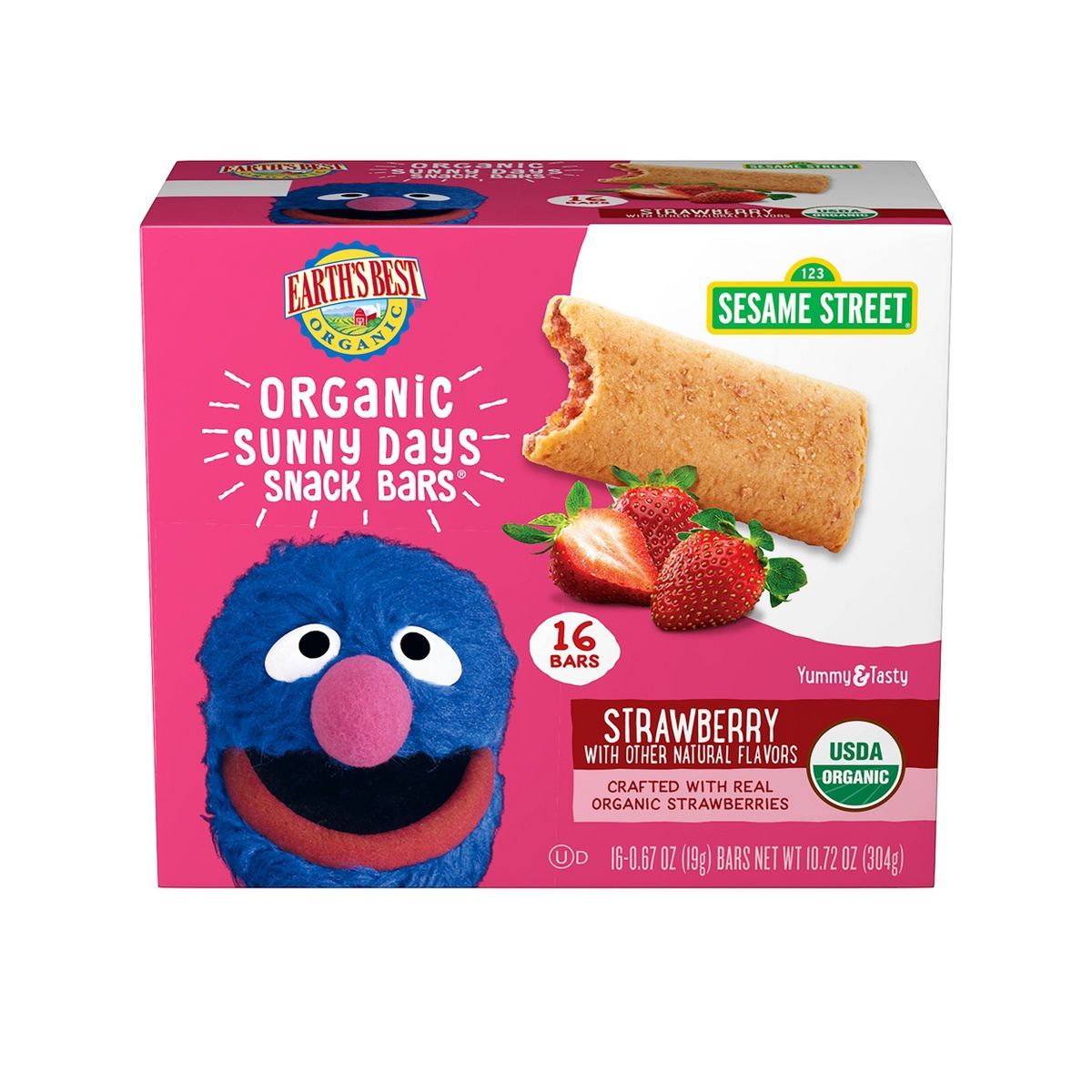 Earth's Best Sesame Street Organic Sunny Days Strawberry Snack Bars - 16ct | Target