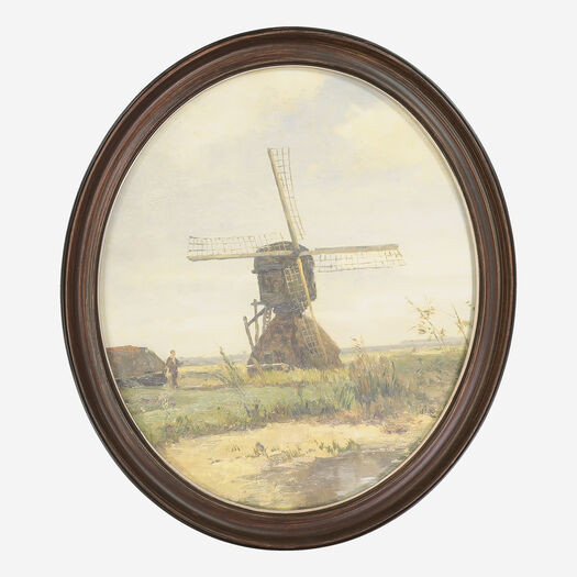 Windmill Oval Wall Art 35x30cm | TK Maxx