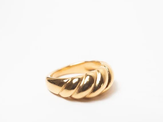 Gold Plated Croissant Ring | Etsy | Etsy (US)