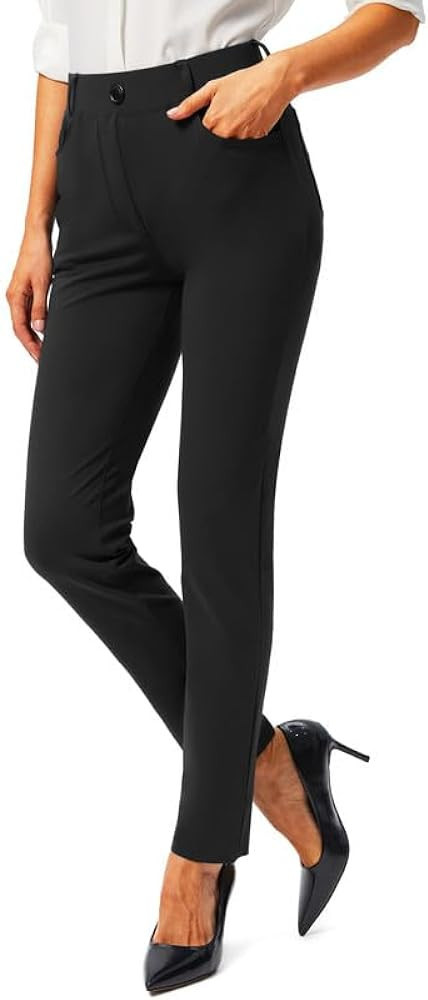 Rammus Womens Yoga Dress Pants with Pockets Stretch Work Leggings for Women Pull On Skinny Slacks... | Amazon (US)