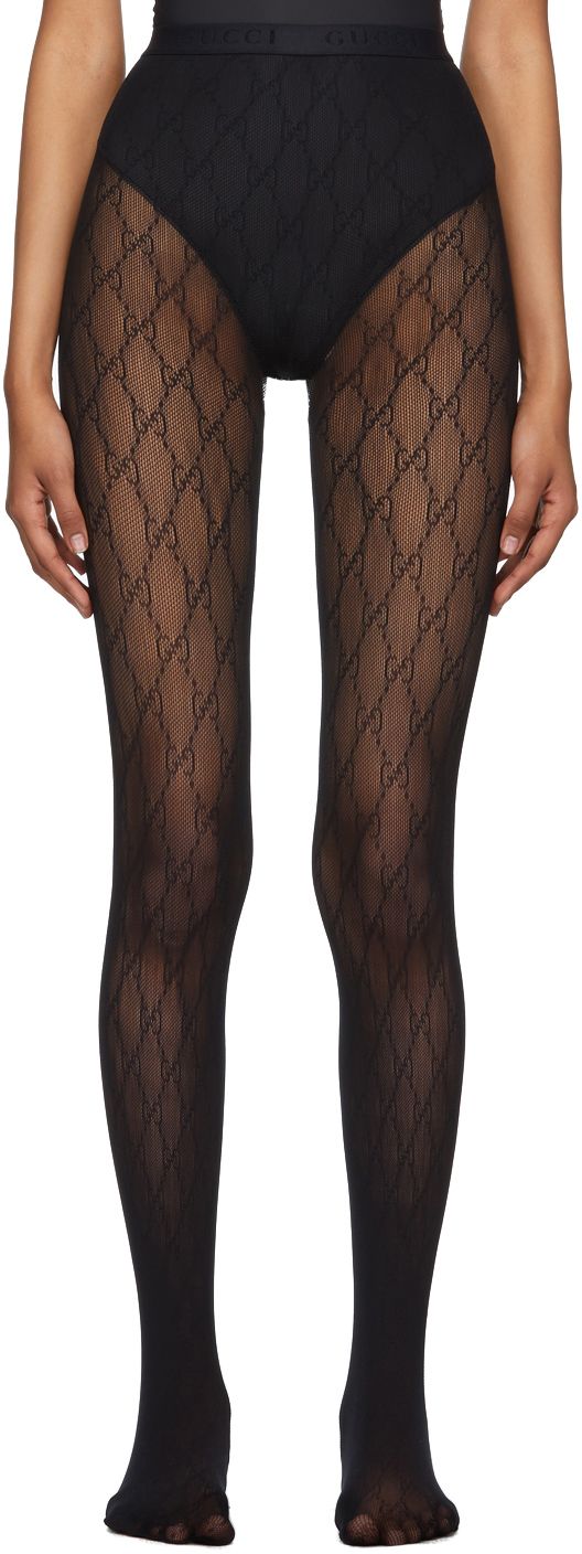 Black GG Supreme Tights | SSENSE