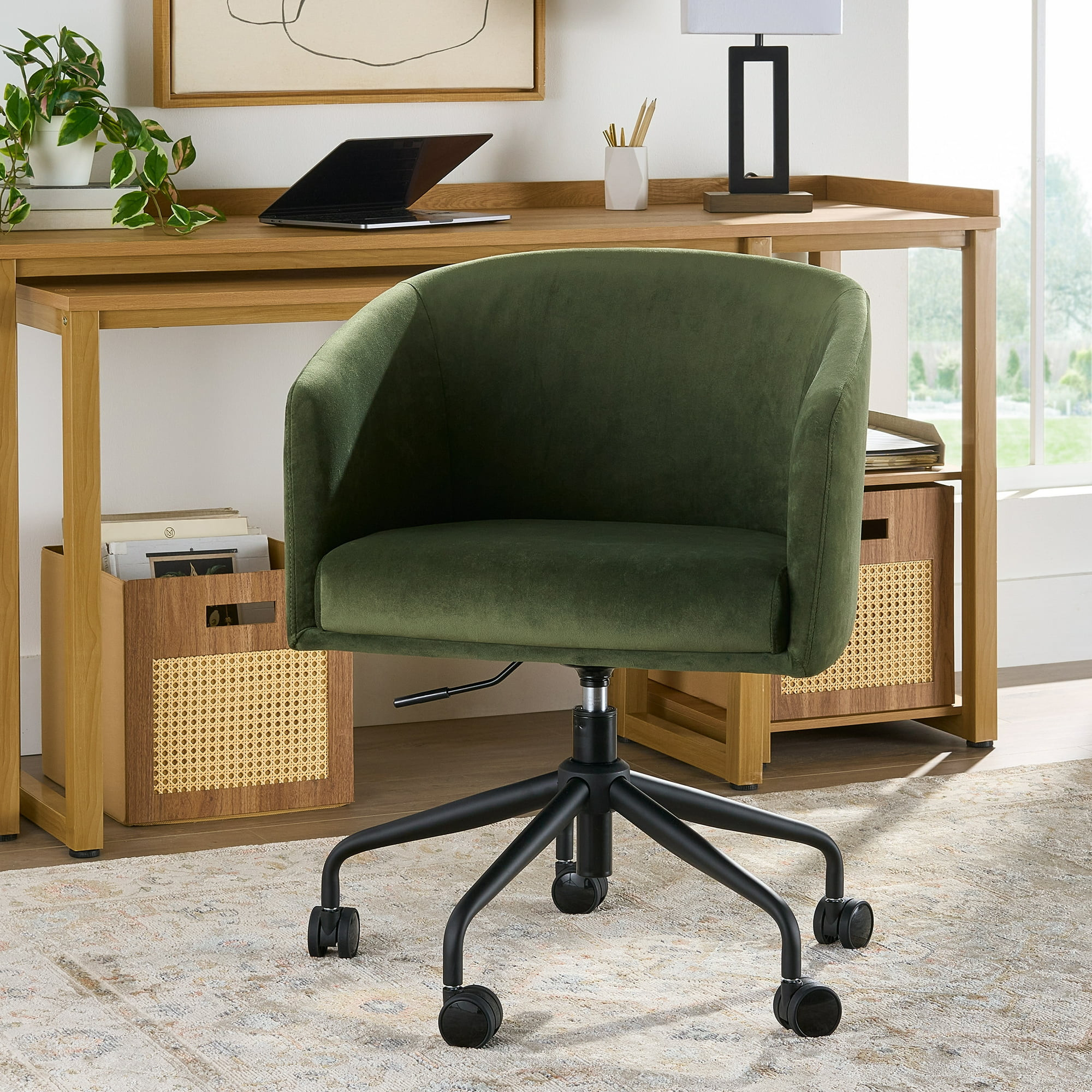 Better Homes & Gardens Wyatt Velvet Office Chair, Olive | Walmart (US)