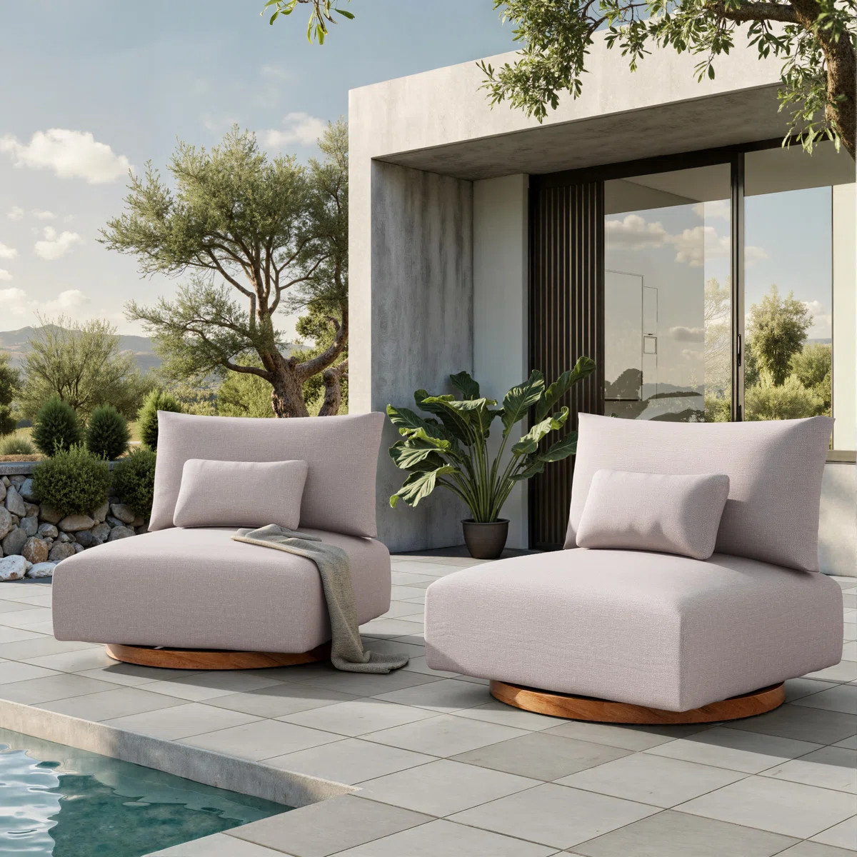 Yanali Modern Aluminum Swivel Chair (set Of 2) | Wayfair North America