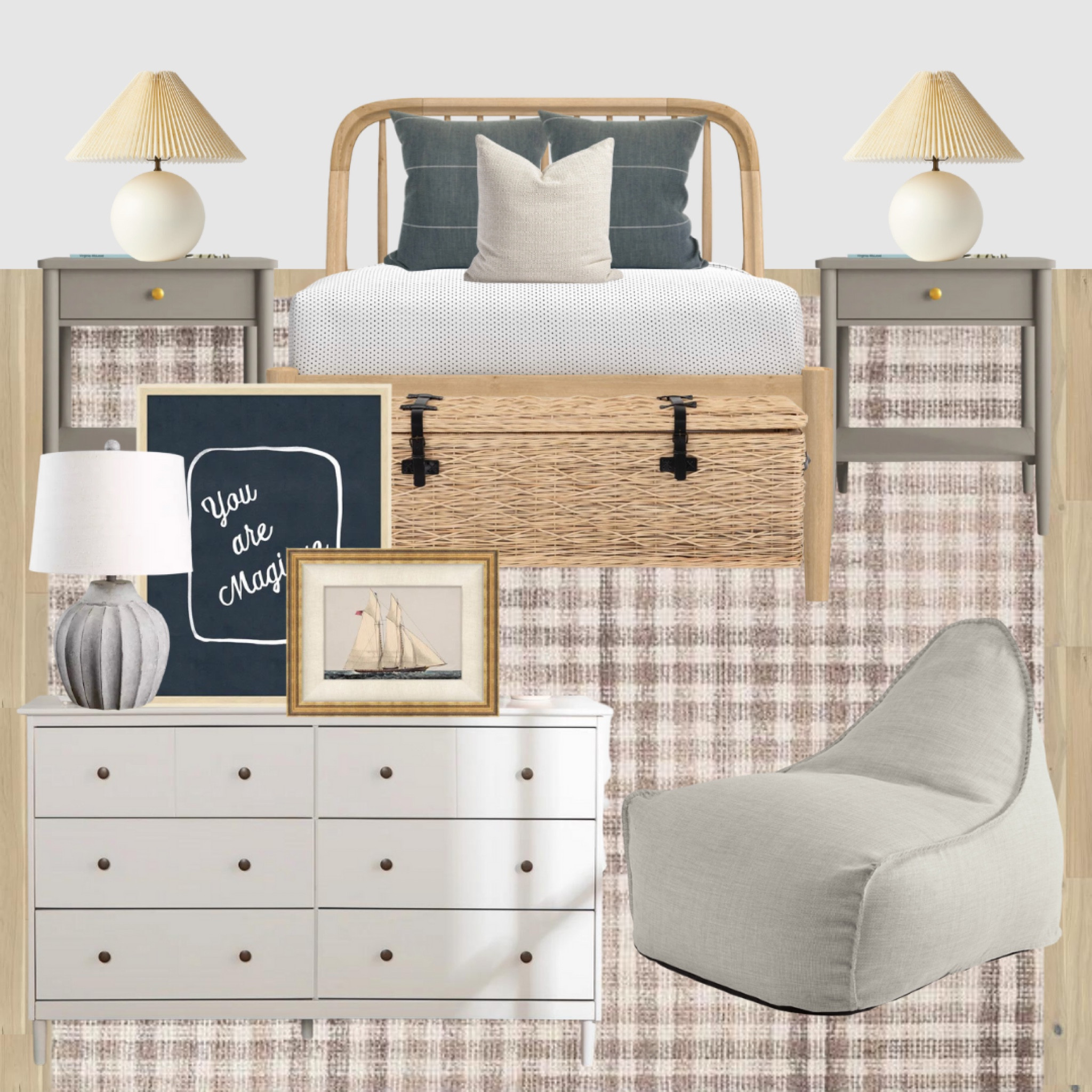Coastal little boy’s room -  could easily swap out the blue accents for pink! 

#LTKfamily #LTKsalealert #LTKhome