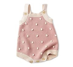 Simplee kids Baby Girl Knit Pompoms Romper Sleeveless Baby Girl Knit Clothes | Amazon (US)