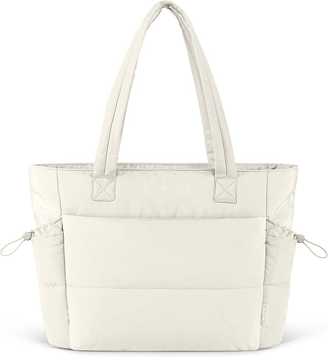 Tote Bag for Women Puffy Work Bags for Women with Zipper Lightweight Quilted Puffer Tote Bag for ... | Amazon (US)