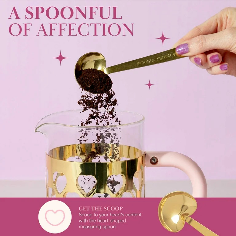 Paris Hilton French Press Coffee Maker with Heart Shaped Measuring Scoop, 34 Ounce, Pink | Walmart (US)