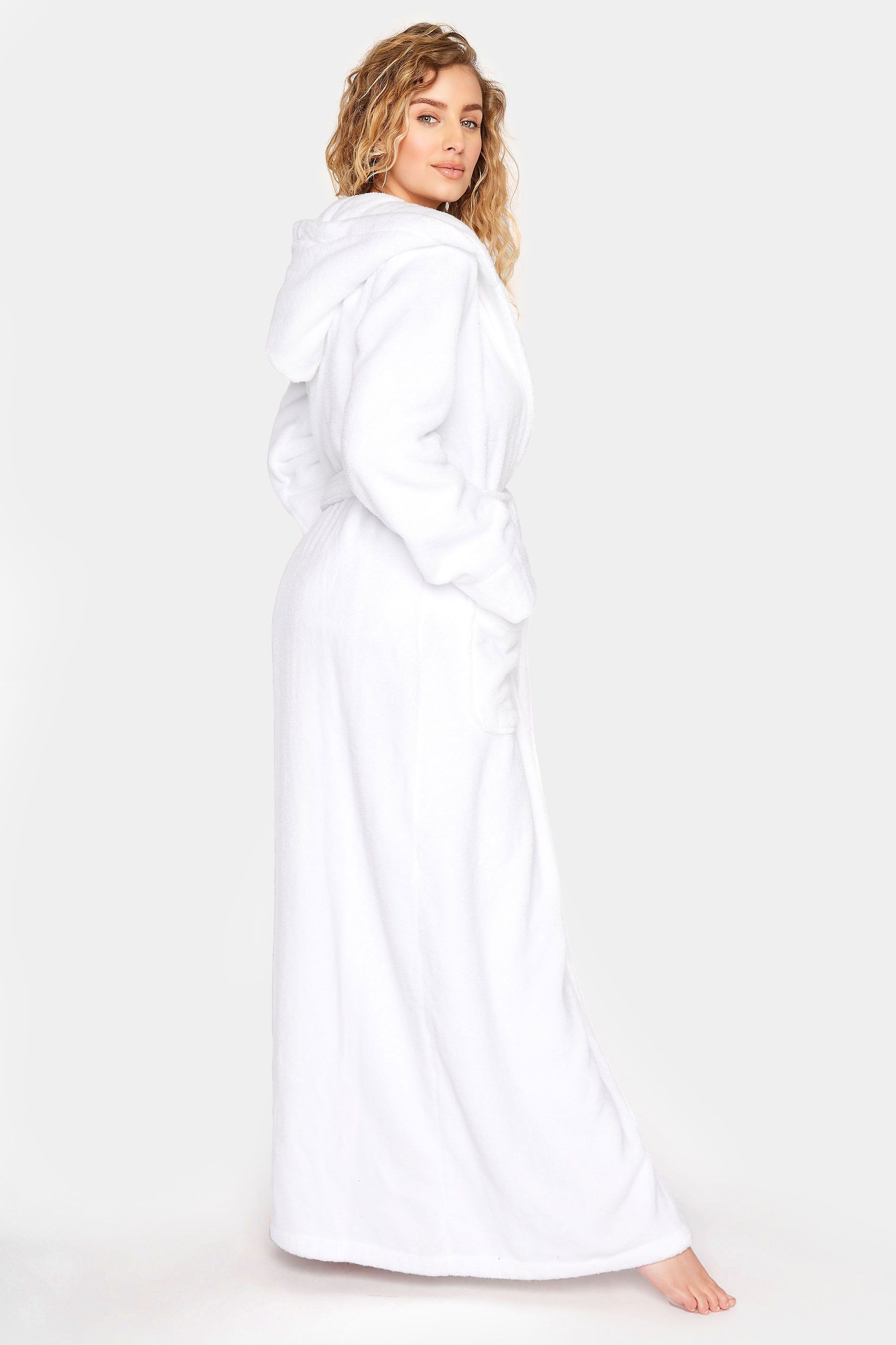 White Cotton Towelling Maxi Robe | Long Tall Sally | Long Tall Sally