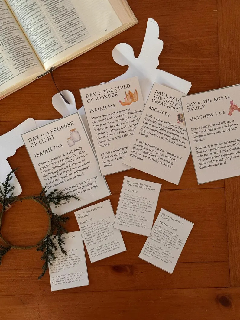 Christmas Advent 25-day Devotional Activity Cards - Etsy | Etsy (US)