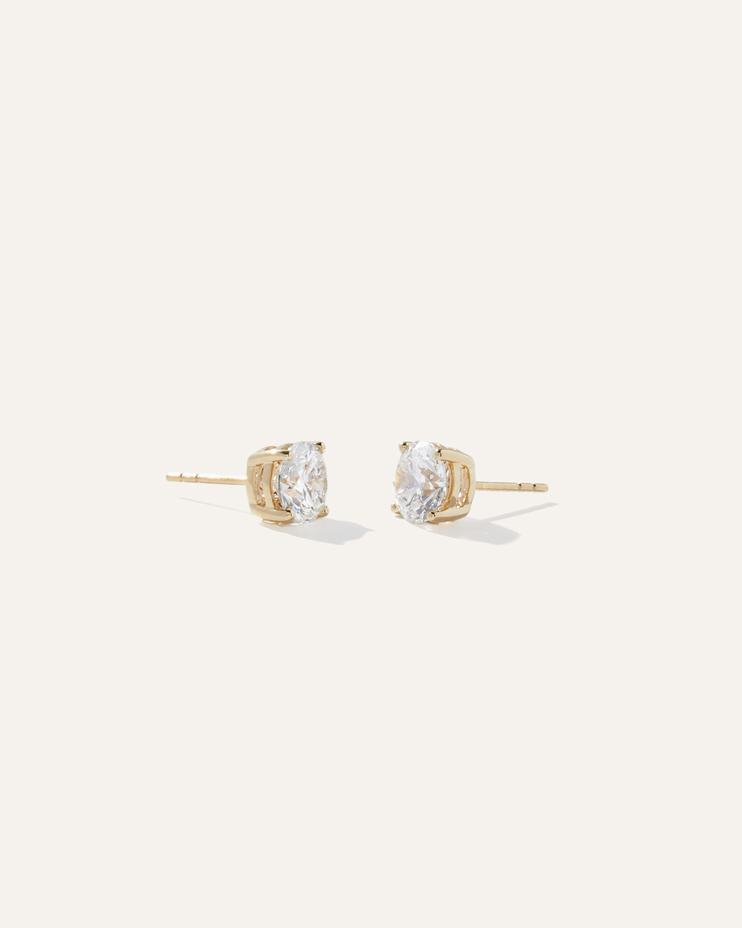 Quince | Women's 14K Gold Lab Grown Diamond Four-Prong Solitaire Studs in Yellow Gold | Quince