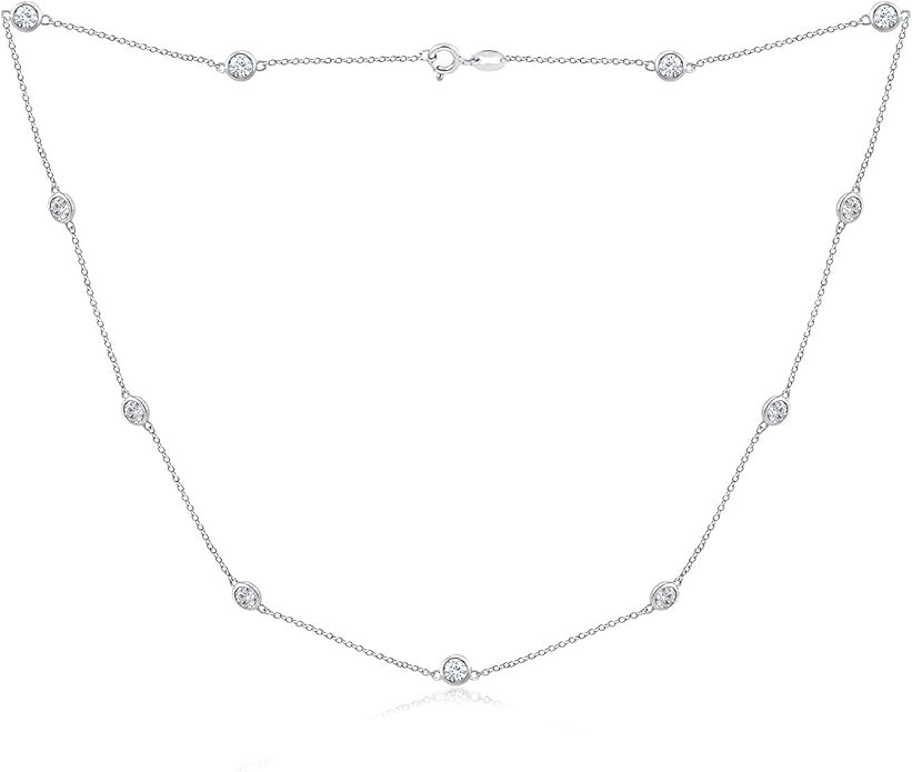 Amazon Essentials Platinum or Gold Plated Sterling Silver Station Necklace made with Infinite Ele... | Amazon (US)