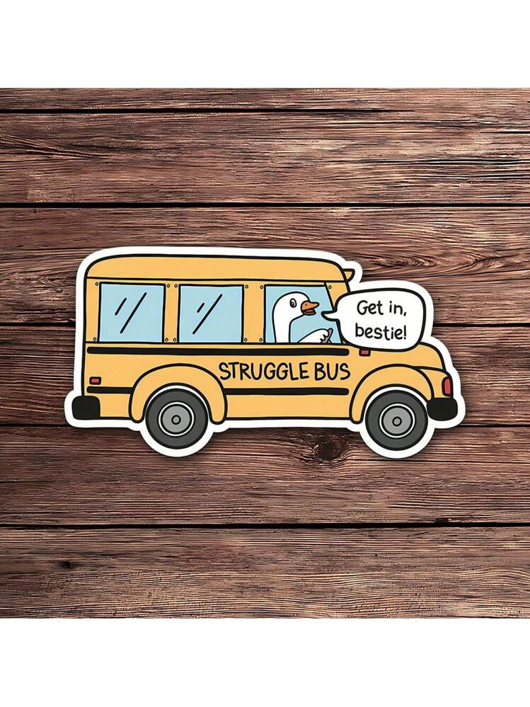 1PC Struggle Bus Sticker | Funny And Sarcastic Mental Health Decal | Trendy Anxiety And Therapy S... | SHEIN