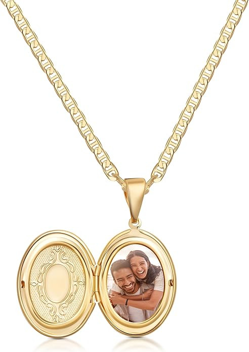 Barzel 18K Gold Plated Locket Necklace Photo Book Necklace - Made in Brazil | Amazon (US)