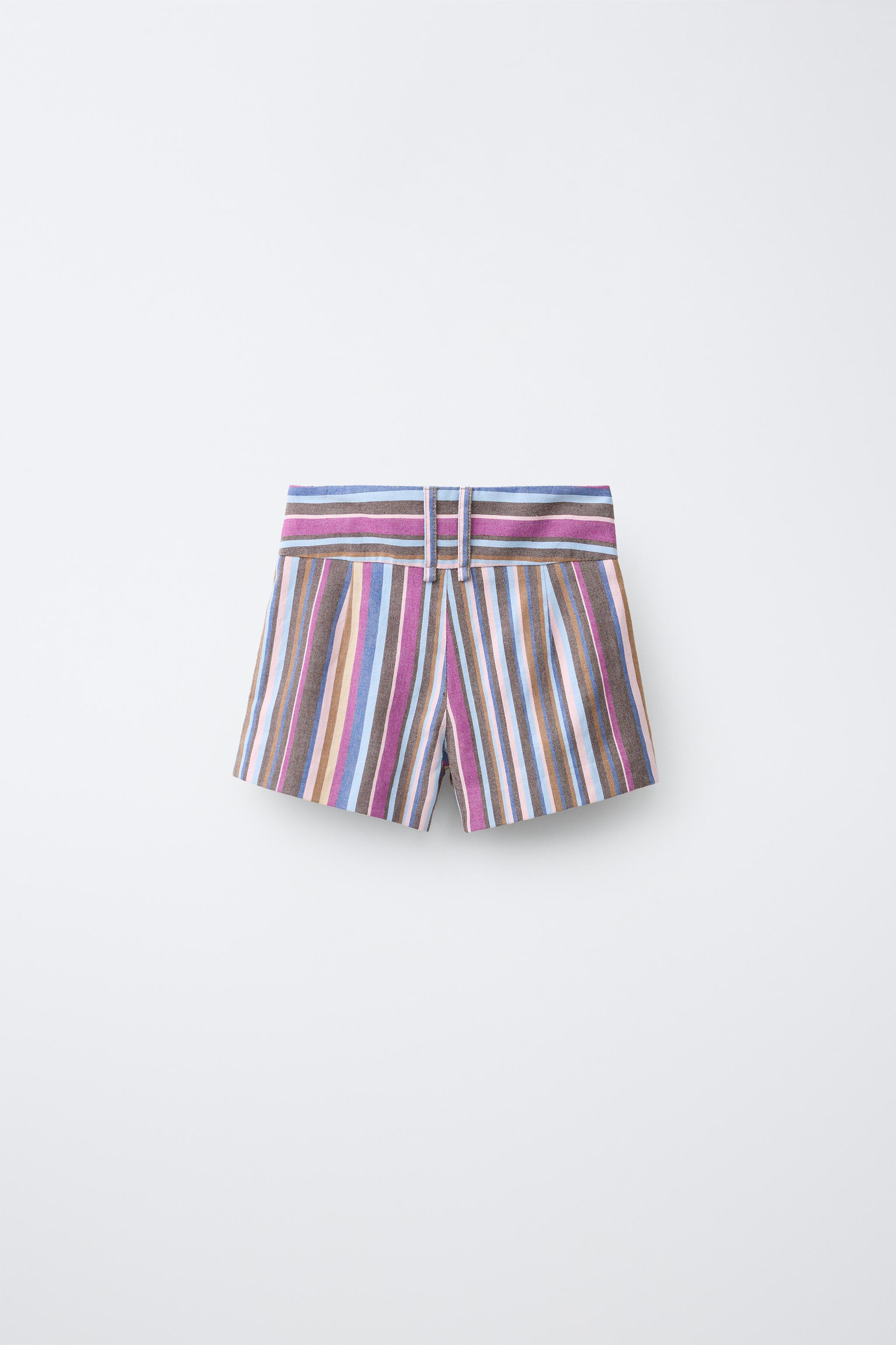 STRIPED BERMUDA SHORTS WITH WIDE WAIST | Zara UK