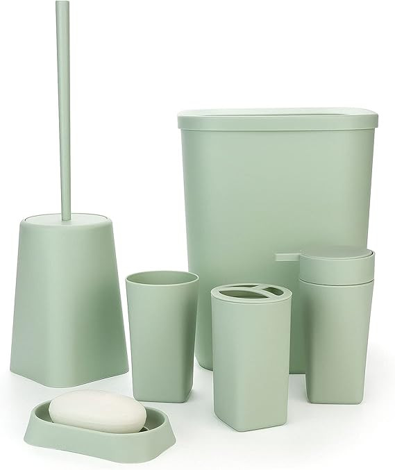 IMAVO Bathroom Accessories Set,6-Piece Bathroom Gift Set,Toothbrush Holder,Toothbrush Cup,Soap Di... | Amazon (US)