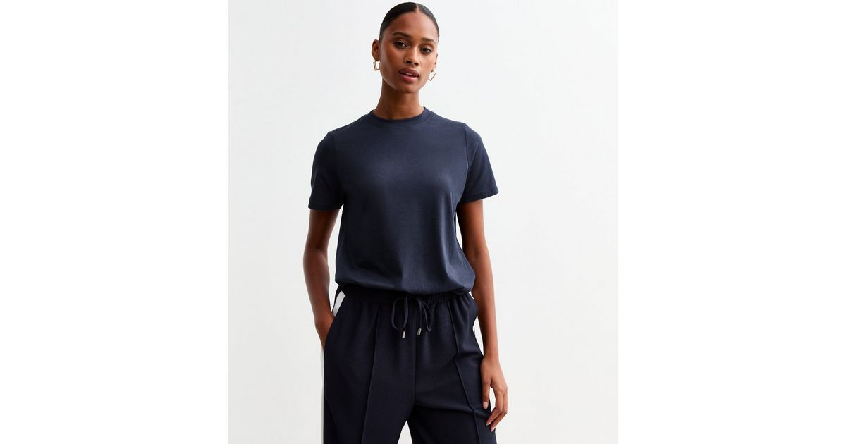 Navy Cotton Crew Neck T-Shirt
						
						Add to Saved Items
						Remove from Saved Items | New Look (UK)