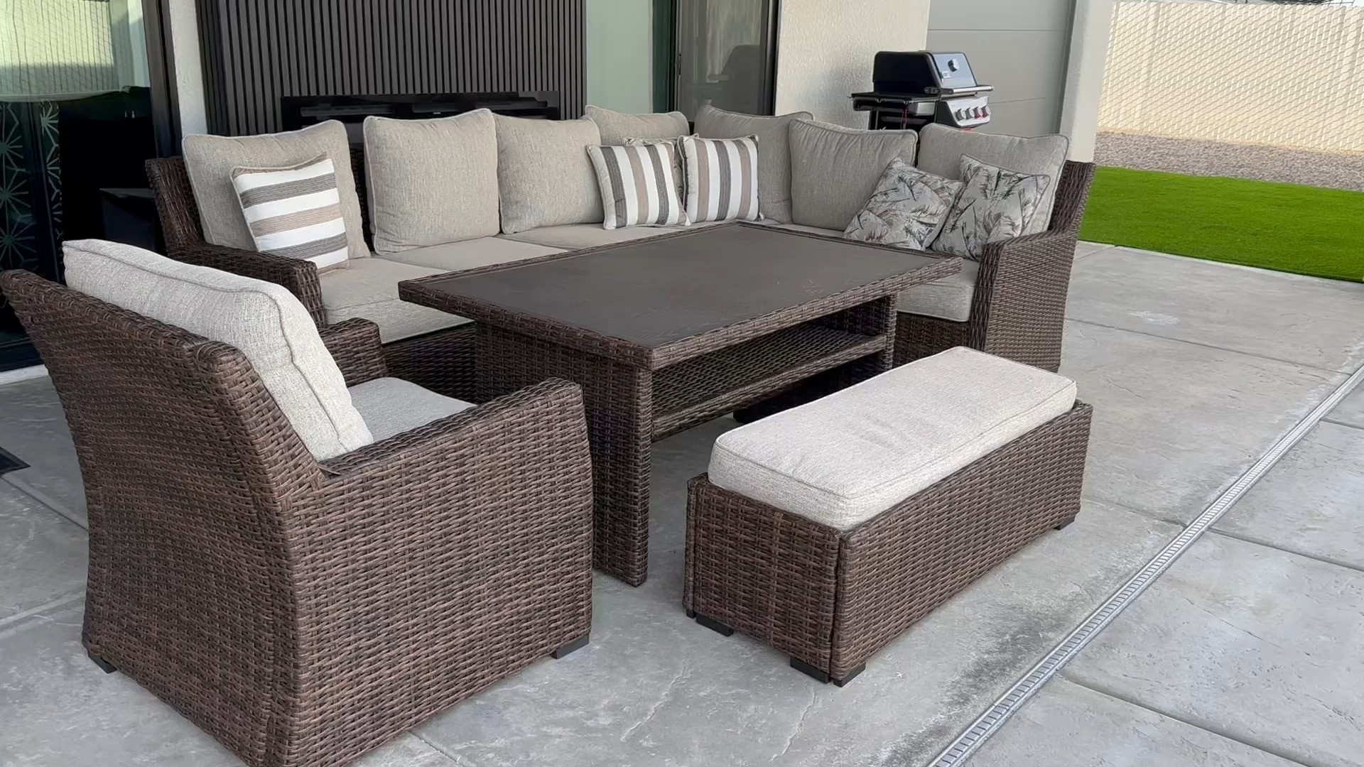 Loving this Patio Set from Ashley Brook Ranch Outdoor Sectional Set with Lounge Chair and Coffee Table

 

 #LTKstorytime #LTKHome #LTKSaleAlert