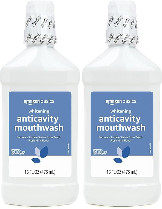 Amazon Basics Whitening Anticavity Mouthwash, Fresh Mint Flavor, Whitens Teeth, Prevents Cavities... | Amazon (US)