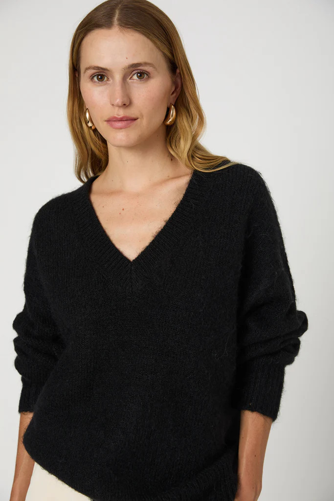 Fluffy Knit V Neck Oversized Sweater | French Connection (US)