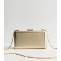 Gold Faux Leather Box Clutch New Look | New Look (UK)