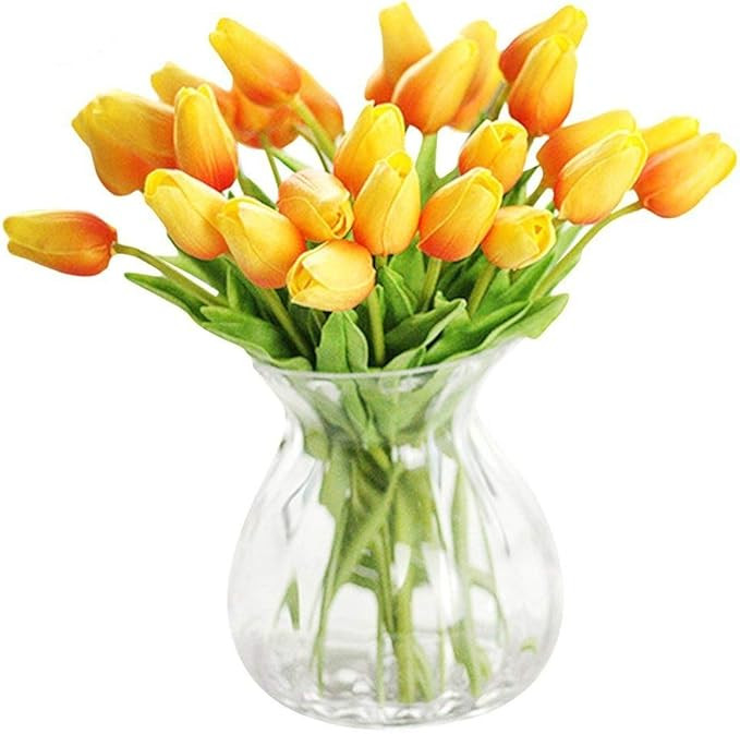 30 Pcs Artificial Tulip Flowers Real Touch Tulips Fake PU Tulip Flower Bouquet for Home Wedding P... | Amazon (US)