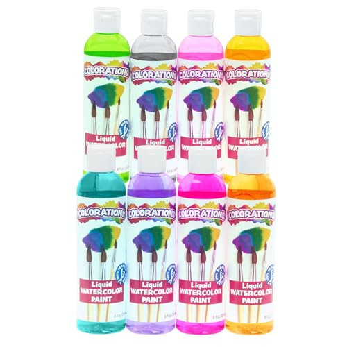 Colorations PLWS Liquid Watercolor Paint, 8 fl oz, Set of 8, Non-Toxic, Painting, Kids, Craft, Hobby, Fun, Water Color, Posters, Cool effects, Versatile, Gift | Amazon (US)