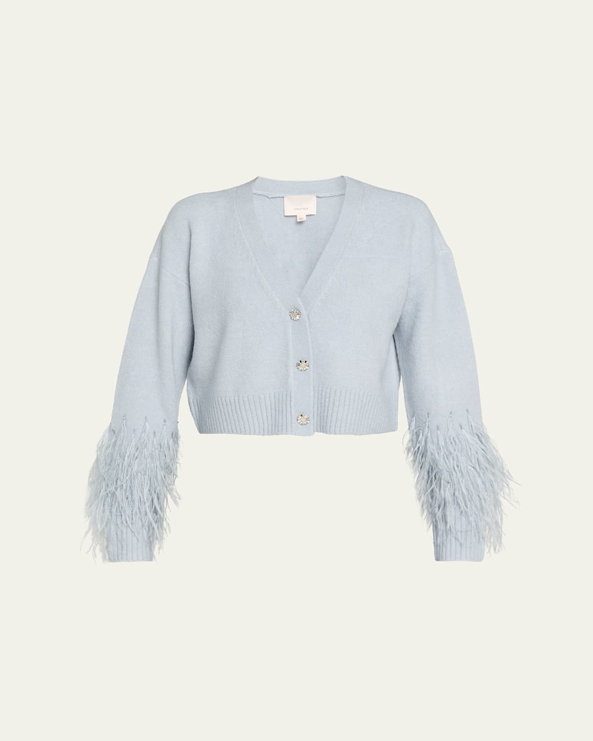 Bria Cropped Feather Cardigan | Bergdorf Goodman