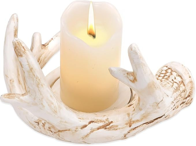Antler Candle Holder, Rustic Votive Holder Resin Tealight Vintage Deer Stag Candlestick Holders, ... | Amazon (US)