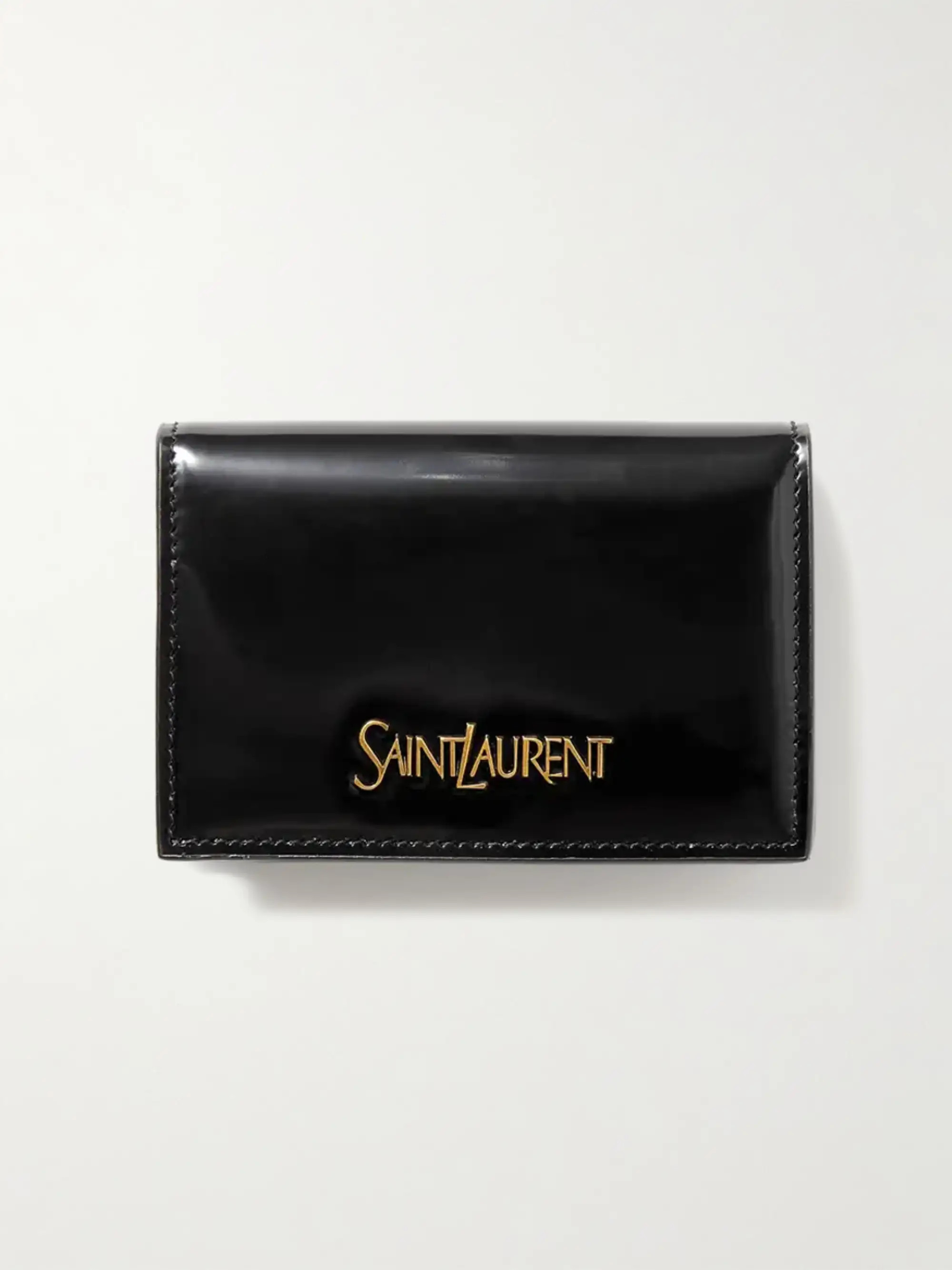 Appliquéd glossed-leather wallet | NET-A-PORTER (US)