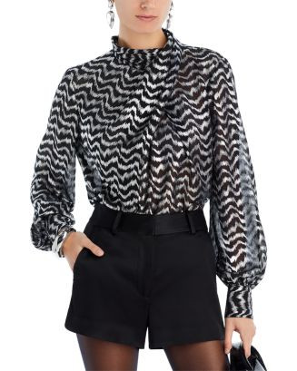 Metallic Wave Print Blouson Sleeve Top - 100% Exclusive | Bloomingdale's (US)