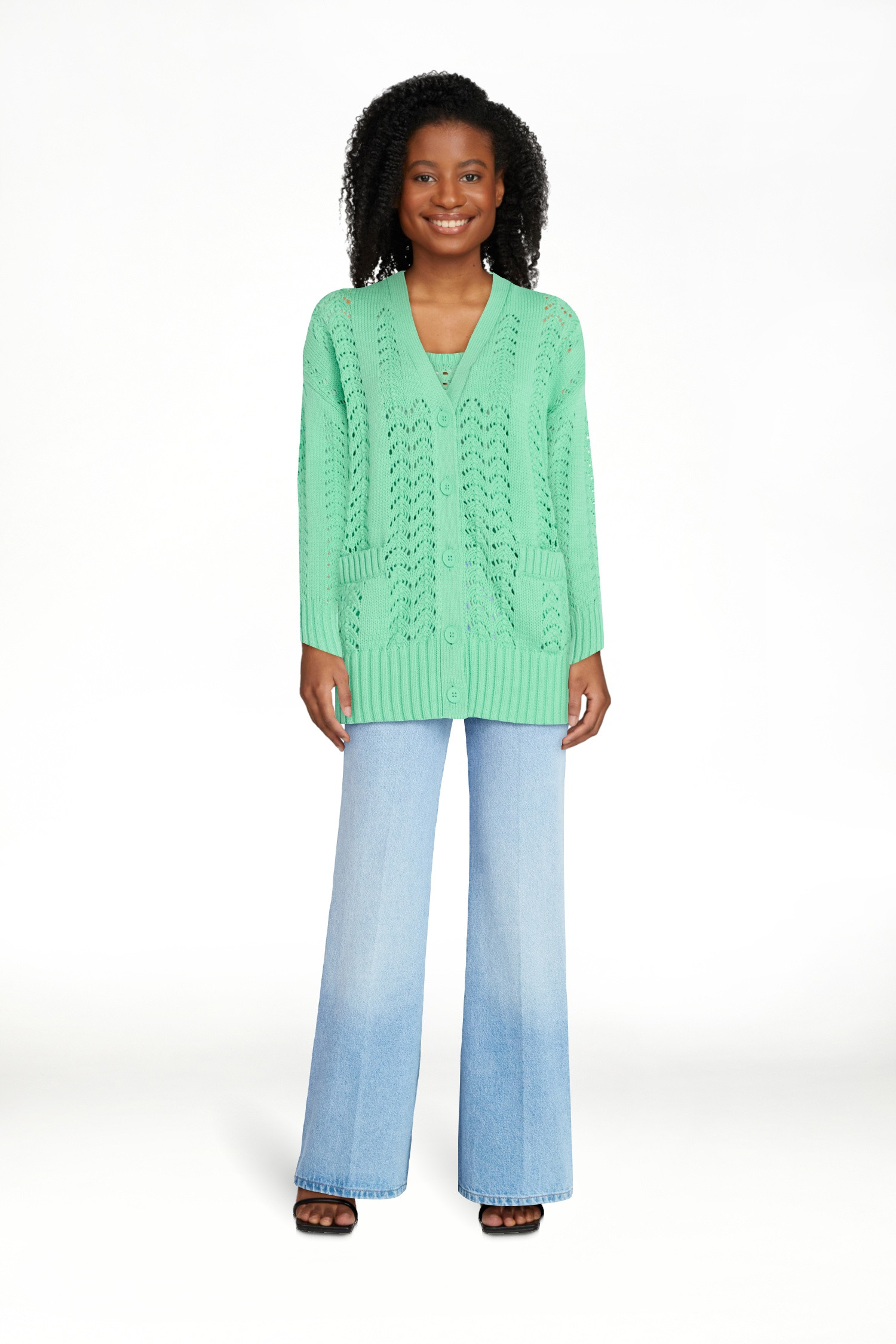 Scoop Women’s V Neck Sweater Cardigan, Midweight, Sizes XS-4X | Walmart (US)