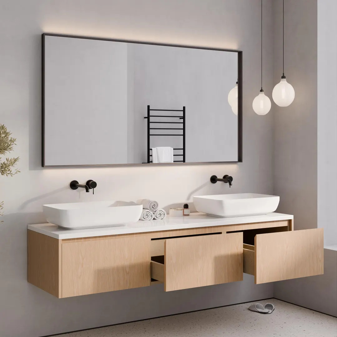 Floating Bathroom Vanity - Free Shipping - Dual Sink - Etsy | Etsy (US)