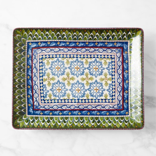 Sicily Ceramic Rectangular Platter, Blue & Green | Williams-Sonoma