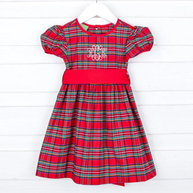 Manchester Plaid Red Sash Dress | Classic Whimsy