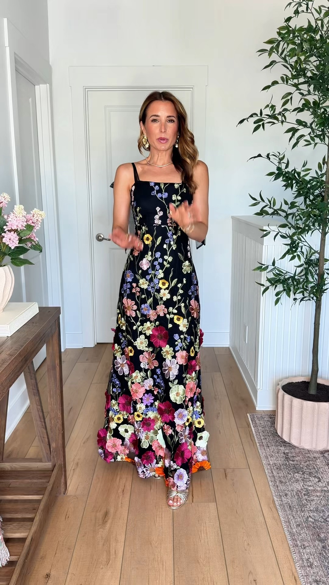 Wedding guest dress. Fall wedding guest. Winter wedding guest. Summer wedding guest. Floral maxi dresses. Cocktail dress. Rehearsal dinner dress. Black-tie optional dress. Party dress. Gold heels are TTS. XXS with adjustable straps.

#LTKWedding #LTKTravel #LTKootd