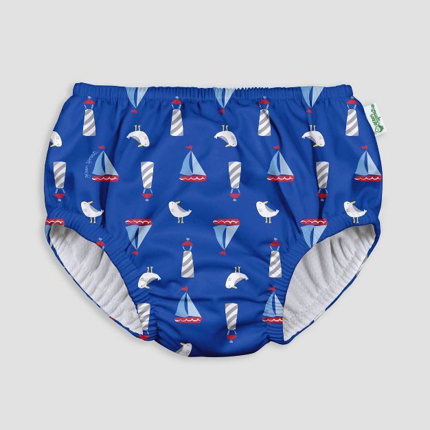 green sprouts Toddler Boys' Sailboat Print Pull-Up Absorbent Reusable Swim Diaper - Royal Blue | Target
