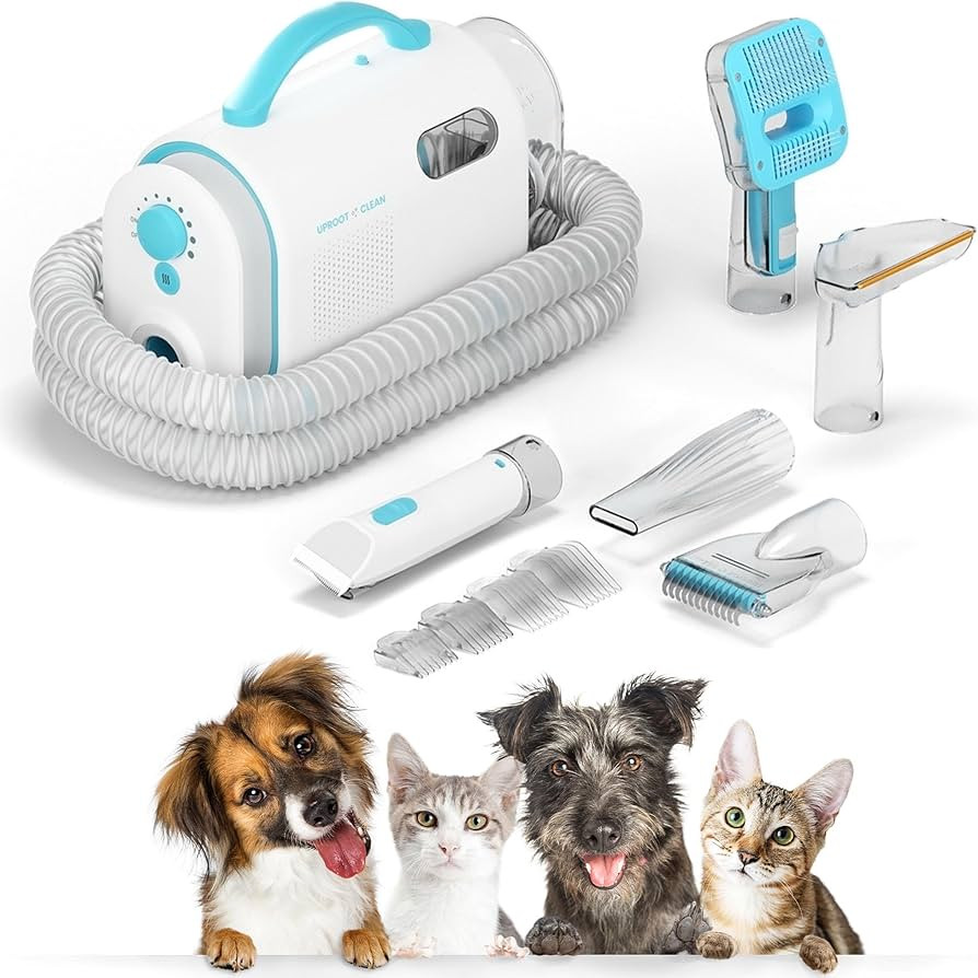 Uproot Clean Pet Grooming Vacuum Kit 7 in 1 - Cat & Dog Hair Vacuum Groomer with Brush, Detangle,... | Amazon (US)