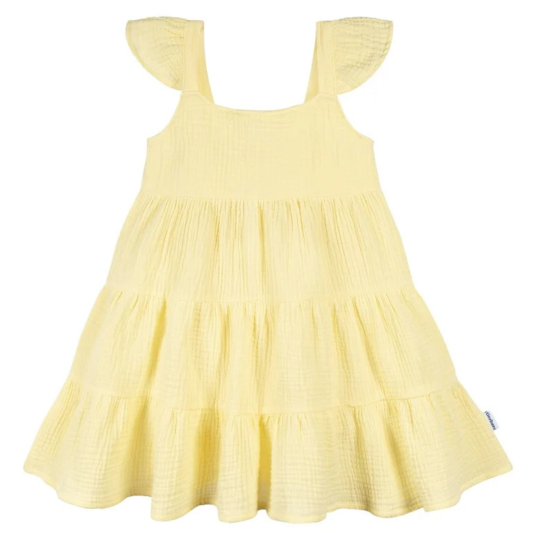 Gerber Toddler Girl Shoulder Ruffles Gauze Dress, Sizes 2T-5T | Walmart (US)