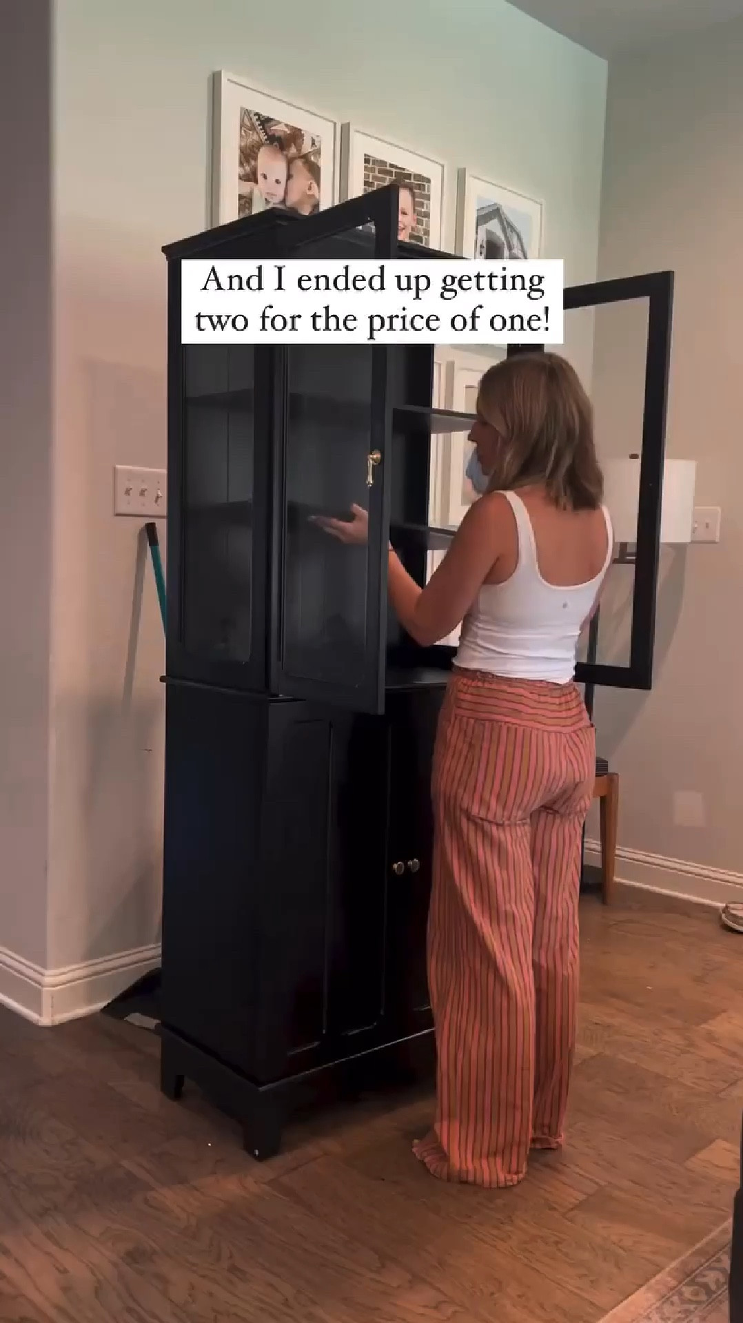 I can’t believe I grabbed these cabinets for half off of the Ikea price! 

Black cabinet | glass cabinet | homeschool cabinet 