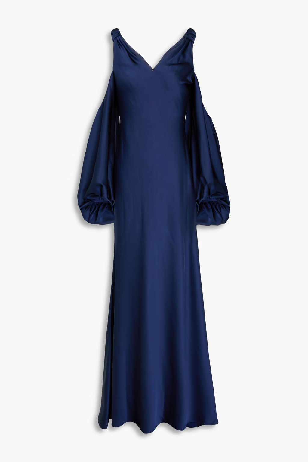 Binnie cold-shoulder ruched satin gown | The Outnet (US and CA)