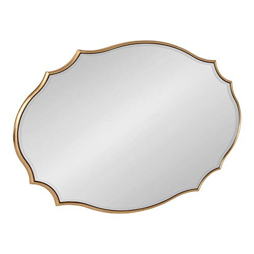 Kate and Laurel Leanna Scalloped Oval Wall Mirror, 24" x 36", Gold Leaf, Chic Modern Glam Wall Accent | Amazon (US)