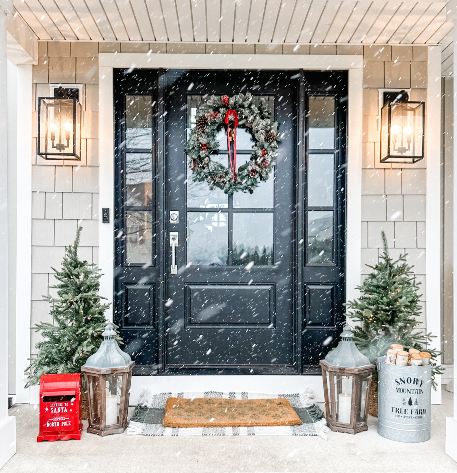 Christmas porch 🌲🌨️

Holiday porch decor, Holiday wreath, Christmas wreath, outdoor faux Christmas tree, prelit Christmas tree, holiday doormat, Christmas doormat, letters to Santa mailbox, birch logs, holiday porch decor, holiday decor, Christmas decor, Christmas decorating, Christmas porch decor, outdoor sconces, outdoor lanterns#LTKhome 

#LTKHoliday #LTKSeasonal