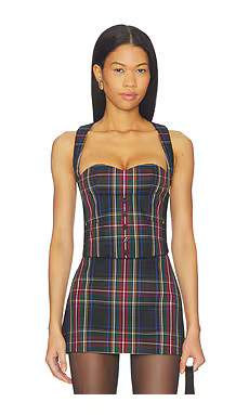retrofete Donella Waistcoat in Black Tartan from Revolve.com | Revolve Clothing (Global)