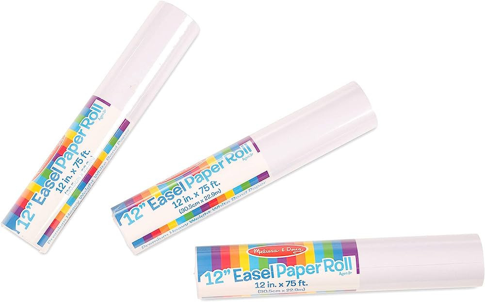 Melissa & Doug Tabletop Easel Paper Roll (12 inches x 75 feet), 3-Pack - Kids Drawing Paper, Art ... | Amazon (US)