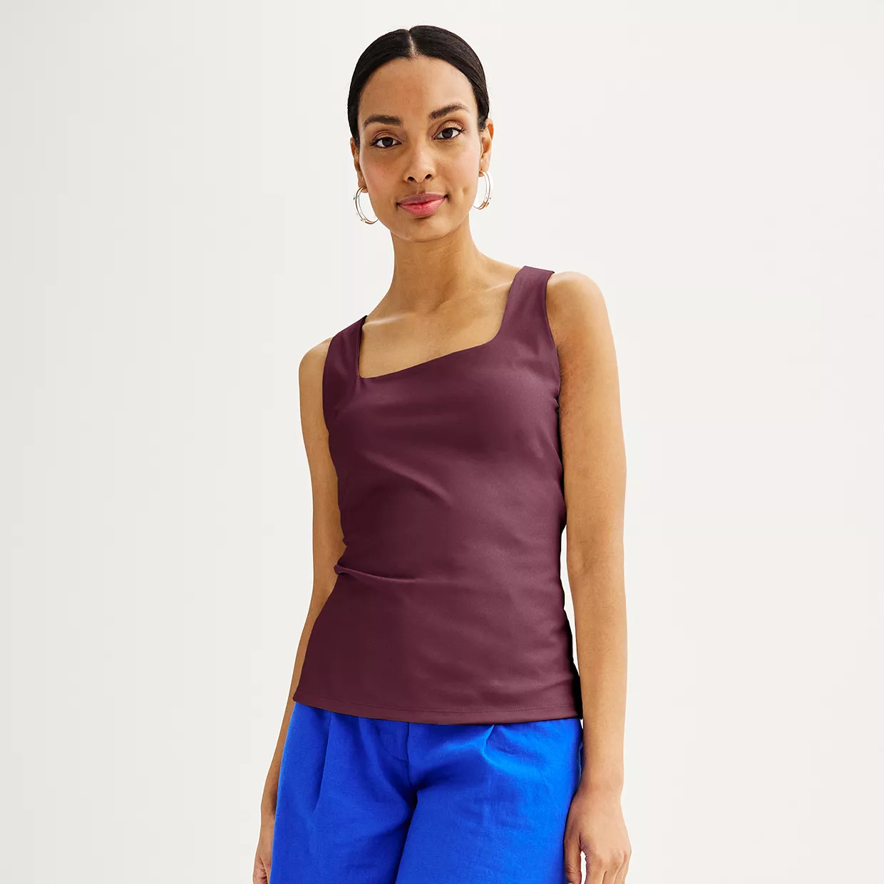 Women's Nine West Sculpt Squareneck Tank Top | Kohl's