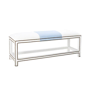 Anna Broad Stripe Upholstered Bench | Caitlin Wilson Design