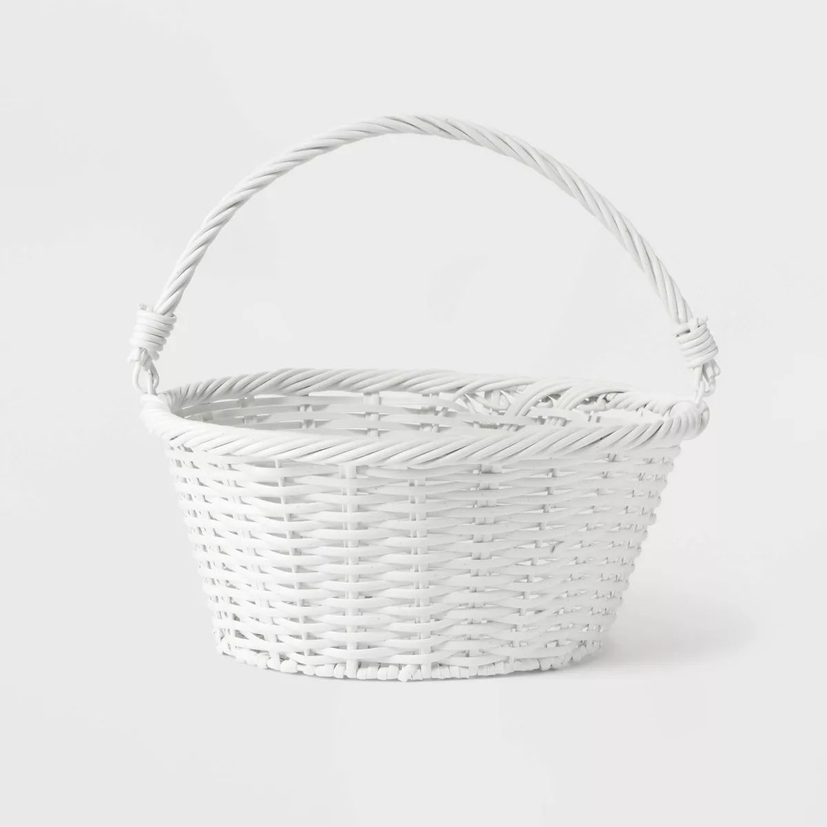 12" Willow Plastic Wicker Easter Basket White - Spritz™ | Target
