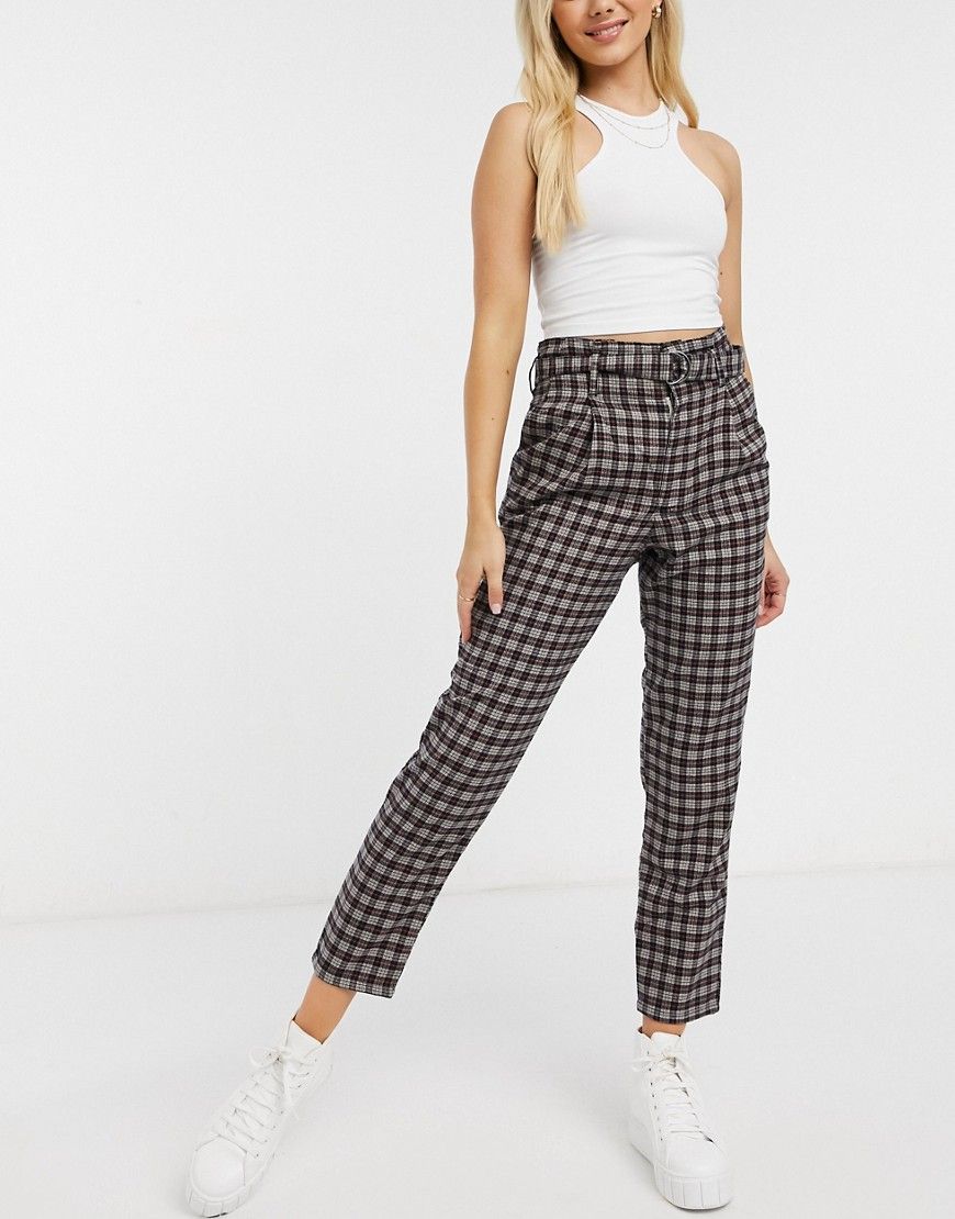 Hollister tapered pants in grey plaid | ASOS (Global)