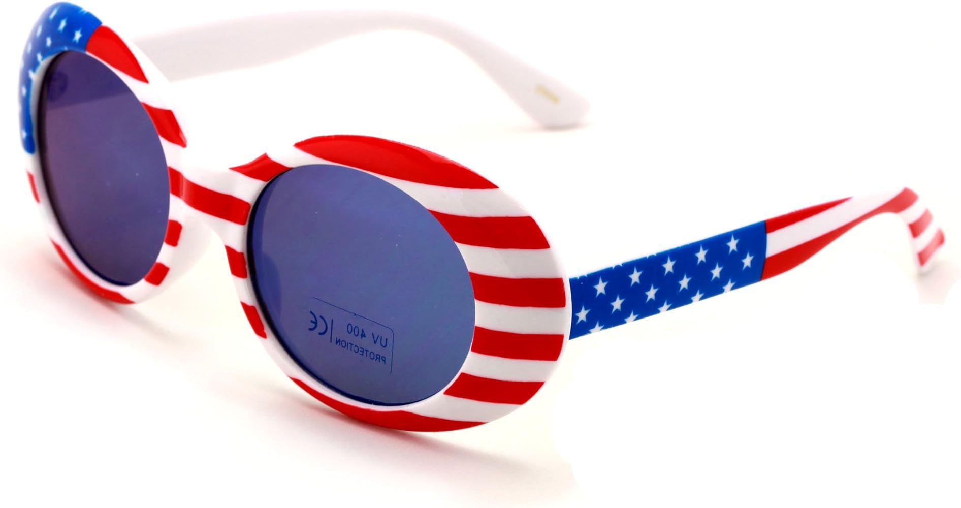 V.W.E. Vintage Sunglasses UV400 Bold Retro Oval Mod Thick Frame Sunglasses Clout Goggles White US... | Amazon (US)